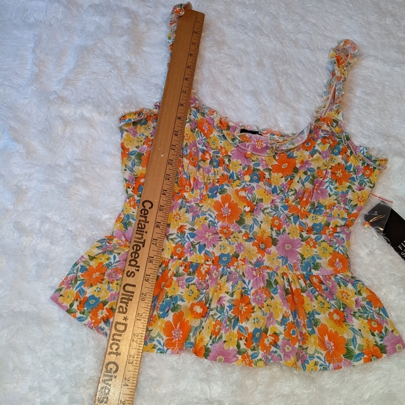 Nwt Fifty street multi color floral print sleeveless top - Picture 8 of 11